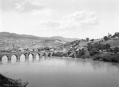 Ћуприја на Дрини, Вишеград, цртеж из 1900. г.